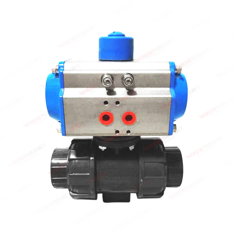 气动UPVC双由令球阀