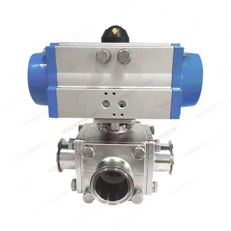 气动三通全包快装球阀