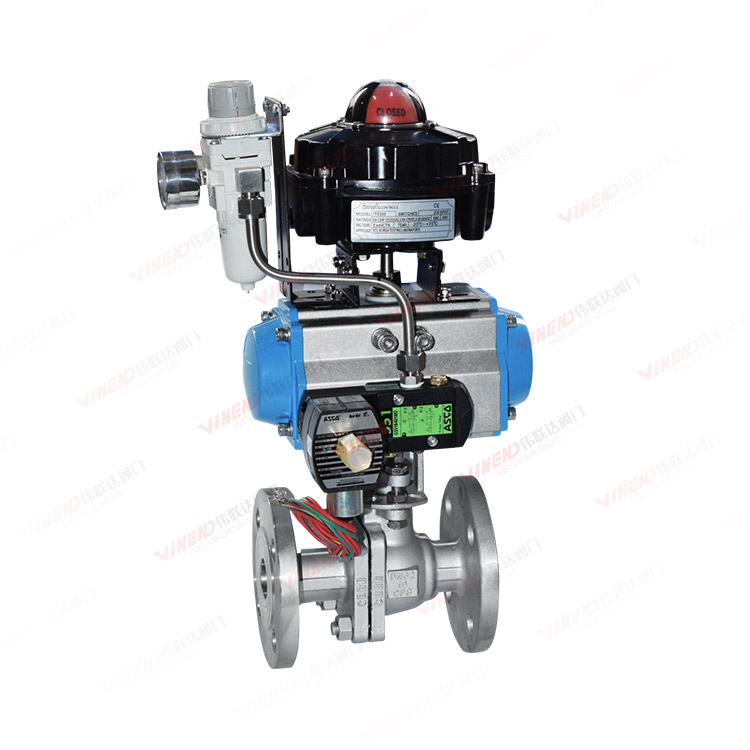配防爆三联件气动法兰球阀