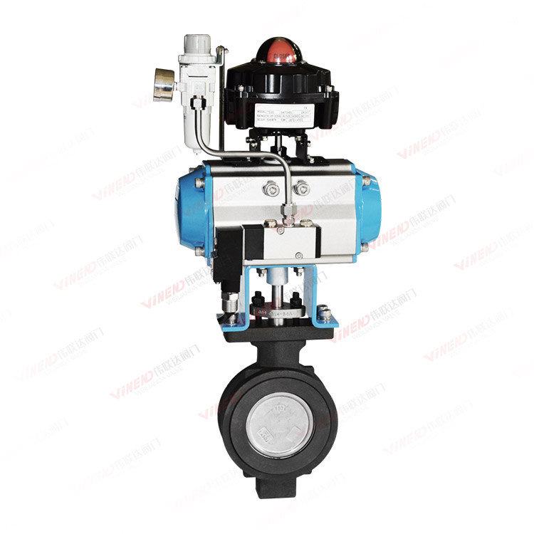 气动双偏心硬密封对夹蝶阀